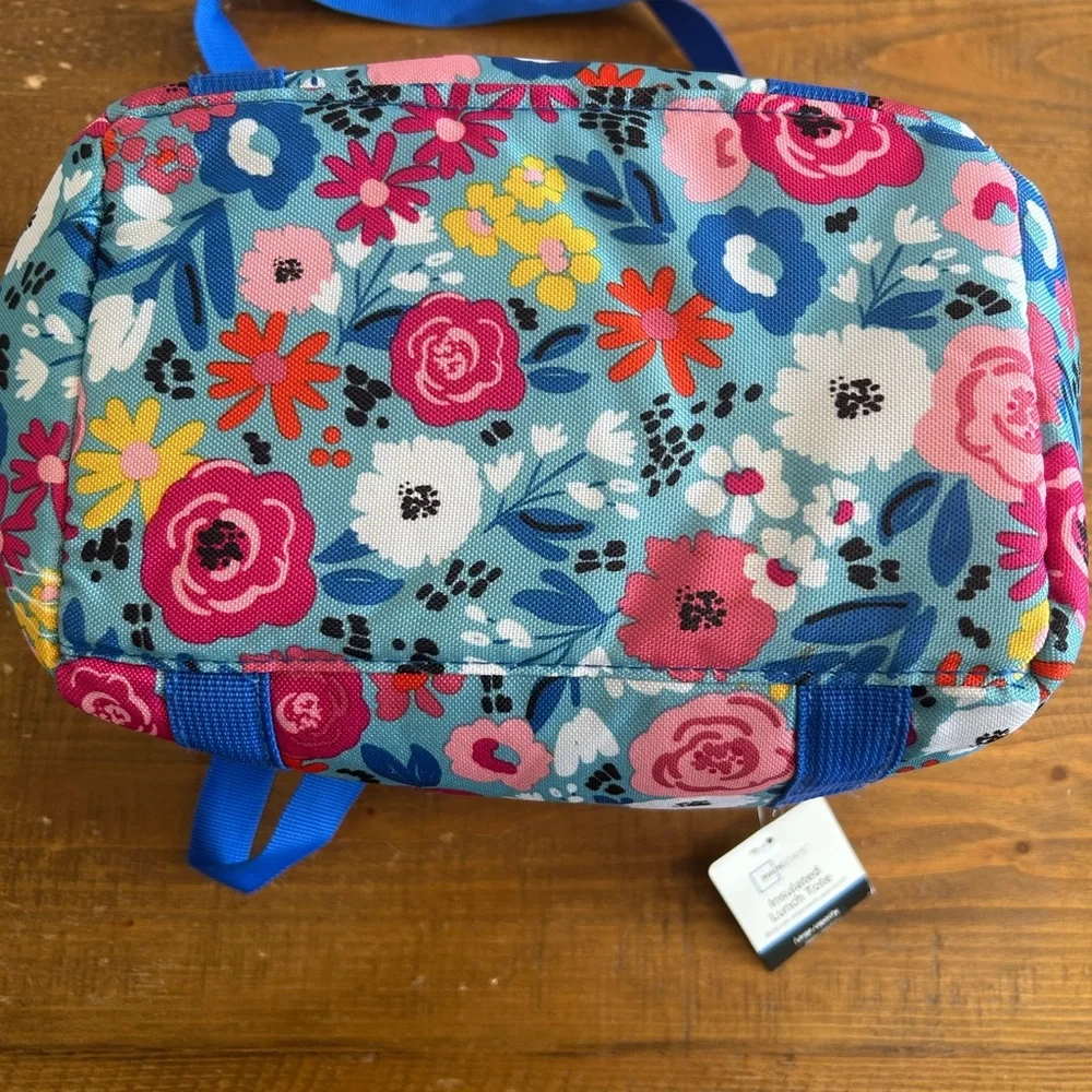 NWT Mainstays Insulated lunch tote floral design 14 x 8”